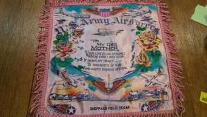 WWII Souvenir Pillow Cover Sheppard Field Tx,