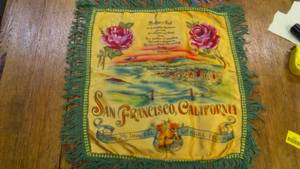 WWII Souvenir Pillow Cover Fort McDowell,