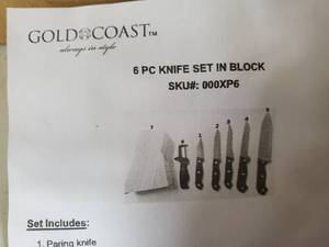 New Gold Coast 6 Piece Knife Set in Block