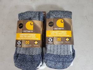 4 New Pair of Mens L Crew Carhartt Force Steel Toe Socks