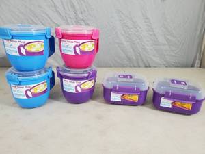 6 New Sistema Microwave Containers with Lids