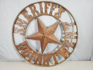 New Handmade Recycled Metal Art Sheriffs Department Sign