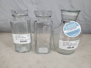 3 New Glass Anchor Hocking Pitchers