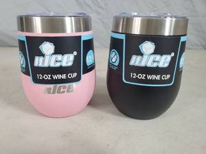 2 New nICE 12 oz Wine Tumblers