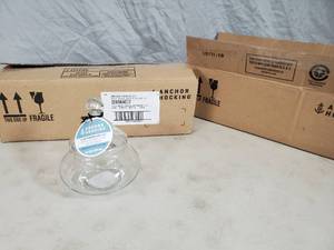 5 New Anchor Hocking 12 oz Pagoda Jar with Lid