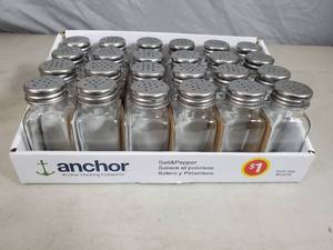 24 New Anchor Glass Salt  Pepper Shakers