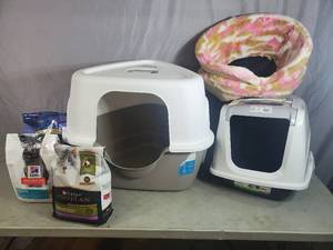 Cat Litter Boxes and Food
