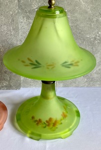 lot 12 image: Two Vintage Houze Boudoir Lamps including a Uranium Glass Boudoir Lamp