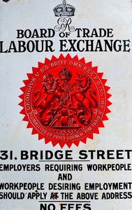 lot 25 image: Vintage Metal Board of Trade Labour Exchange Sign