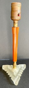 lot 28 image: Three Vintage Art Deco Houze Table Lamps with Bakelite Triangle Shaped Posts