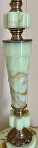 lot 36 image: Soft Pistachio Green Akro Agate Art Deco Houze Lamp