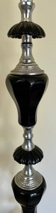 lot 39 image: Vintage Art Deco Glass Onyx and Silver Floor Lamp