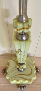 lot 50 image: Vintage Soft Pistachio Green Akro Agate Houze Lamp