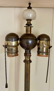 lot 59 image: Marvelous Lamp by Chicago Mosiac with Figurals