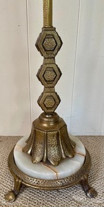 lot 111 image: Art Deco Marble Based Floor Lamp with Decorative Brass Accents