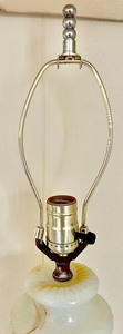 lot 117 image: Vintage Houze Glass Swirled Akro Agate Lamp