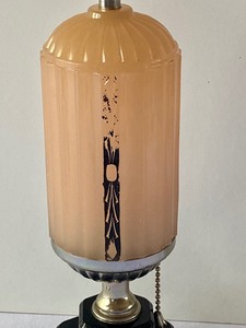 lot 88 image: Art Deco Houze Skyscraper Coralex and Black Lamp