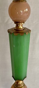 lot 82 image: Beautiful Art Deco Jadeite Double Socket Floor Lamp