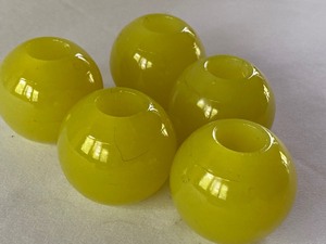 lot 79 image: Five Canary Yellow Houze Glass Spacers in Uranium Glass