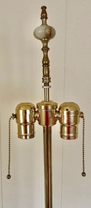 lot 134 image: Vintage Akro Agate Detailed Double Socket Floor Lamp