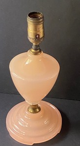 lot 171 image: Coralex Houze Glass Lamp or Light Pink Houze Glass Table Lamp