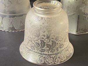 lot 170 image: Three Vintage Etched Lamp Shades