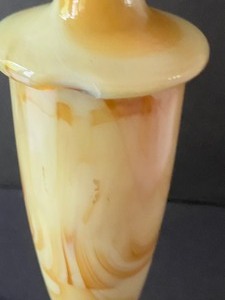 lot 161 image: Pair of Soft Pistachio Green Akro Agate Houze Table Lamps