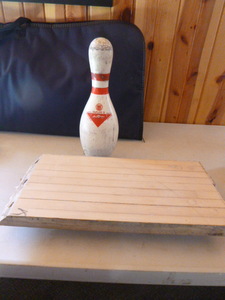 lot 36 image: Piece of AQUA LANE BOWLING ALLEY Bowling Lane Floor and Bowling Pin