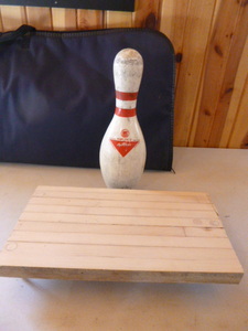 lot 37 image: Piece of AQUA LANE BOWLING ALLEY Bowling Lane Floor and Bowling Pin