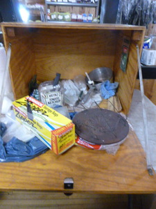 lot 53 image: Wooden Box of Camping Supplies