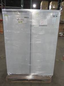 lot 2 image: LARGE WHOLESALESALVAGE PALLET (4 Pieces) OF THOMPSON 6.5 Cu. Ft. UPRIGHT FREEZERS