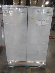 lot 4 image: LARGE WHOLESALESALVAGE PALLET (4 Pieces) OF THOMPSON 6.5 Cu. Ft. UPRIGHT FREEZERS