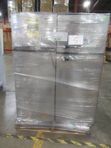 lot 5 image: LARGE WHOLESALESALVAGE PALLET (4 Pieces) OF 7.5 Cu. Ft. TOP FREEZER FRIDGE