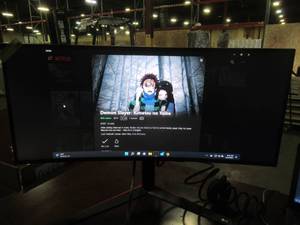 lot 912 image: LG LED Smart TV 34 Ultragear WQHD (3440 x 1440) Nano IPS Curved Display, Gaming Optimized, Radeon FreeSync 2, 144 Hz Refresh Rate, Adjustable Ergo Stand - Black, 34GK950F.