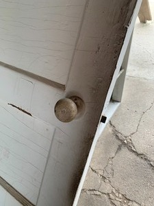 67 X 29.5 5 Panel Door  with knob and hinges