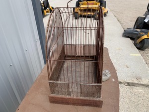 Vintage Bird Cage with Glass Waterer