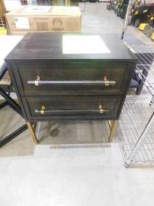 lot 67 image: Sophia Antique Black Nightstand by 222 Fifth
