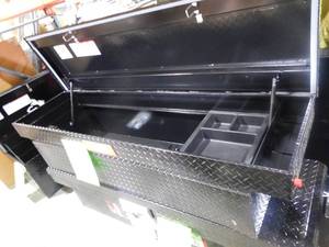 lot 89 image: Weather Guard 71.38 in. Matte Black Aluminum Full Size Crossbed Truck Tool Box