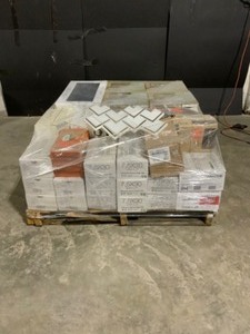 Pallet of Mixed BrandsStyles of Wall & Floor Tiles. Various Kinds & Quantities. See Pictures
