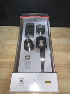 Defiant Castle Satin Nickel Electronic Door Handleset with Hartford Knob. See Pictures