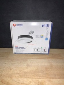 Lithonia Lighting 6 in. Selectable Color Temperature New Construction or Remodel Recessed Integrated LED Gimbal Kit, Matte White. See Pictures