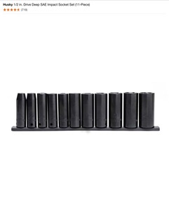 Husky 12 in. Drive Deep SAE Impact Socket Set (11-Piece). See Pictures