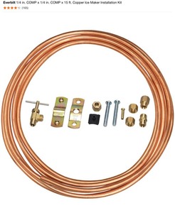 Everbilt 34 in. FIP x 34 in. FIP x 60 in. Washing Machine Fill Hose Pair & Copper Ice Maker Installation Kit. See Pictures