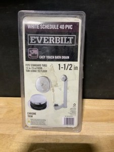 Everbilt Easy Touch 1-12 in. Schedule 40 White PVC Pipe Bath Waste and Overflow Drain in Chrome. See Pictures