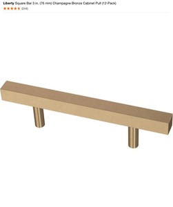 (2) Liberty Square Bar 3 in. (76 mm) Champagne Bronze Cabinet Pull (12-Pack). See Pictures