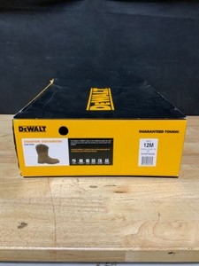 DEWALT Mens Stanton Waterproof Wellington Work Boots - Steel Toe - Bison Brown Size 12(M). See Pictures