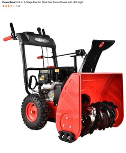 PowerSmart 24 in. 2-Stage Electric Start Gas Snow Blower with LED Light. See Pictures