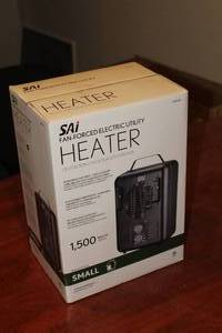 lot 138 image: SAI 160-sq.ft. Electric Fan-Forced Electric Utility Heater (New In Box )