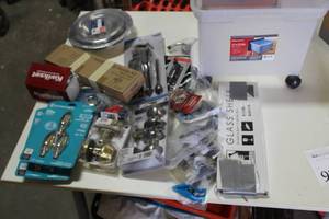 lot 97 image: Misc. Housewares - 60W LED Light Bulbs Candlabra 3-Pack, Door Lock Sets, Drip Bowl Set, Misc. Hardware