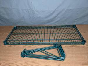 lot 85 image: Green Epoxy Wire Wall Mount Shelf, 14 x 36 - X